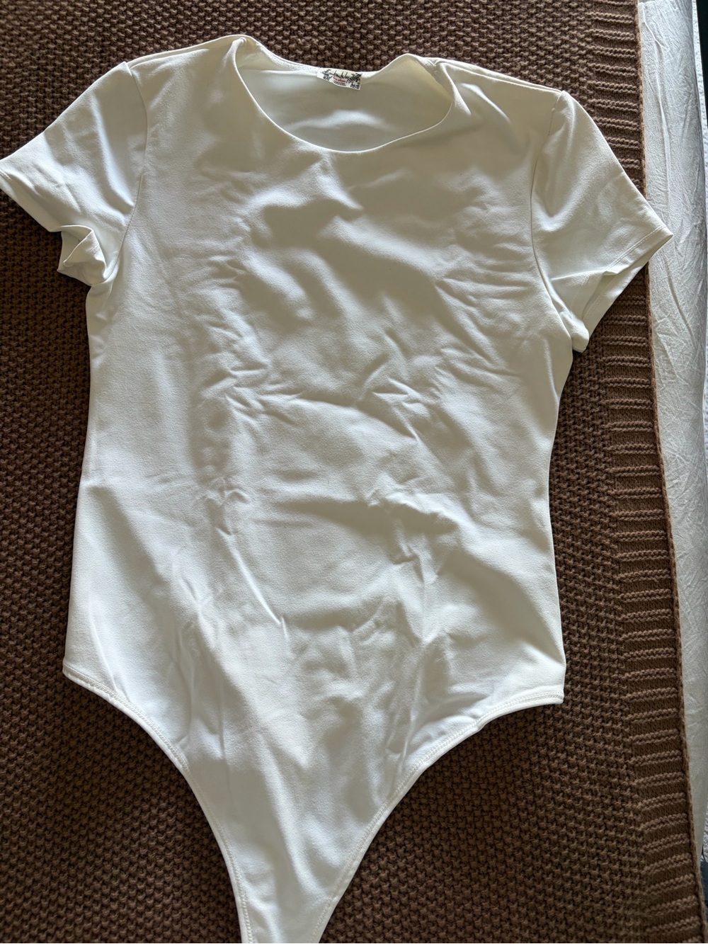 Free people - Women’s off White Short-Sleeve Bodysuit